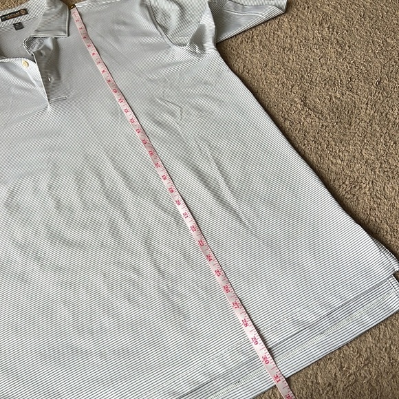 Peter Millar Crown Sport Summer Comfort  White Black Stripe Polo Golf Shirt (B3) - Picture 6 of 8